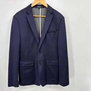 Express Men's Blazer Jacket Size Small Slim Solid Navy Blue